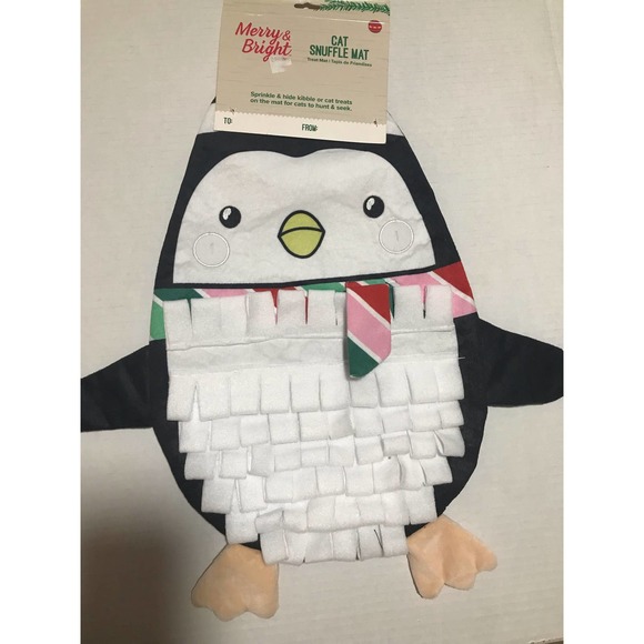 NWT Merry & Bright Cat Snuffle Toy Penguin ‎ Treat Mat - Picture 6 of 8